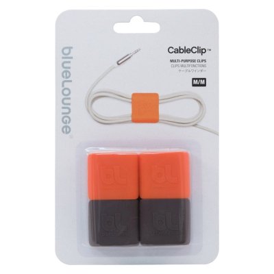 BLUELOUNGE Pack de 4 enrouleurs  CableClip Medium Orange