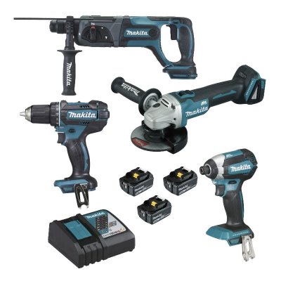 MULLIEZ ET FLORY PACK de 4 machines 18V Li-Ion 5.0Ah Makita DLX4080TX1