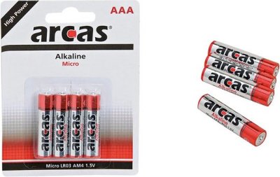 ARCAS Pack de 4 piles Alcaline Micro AAA 