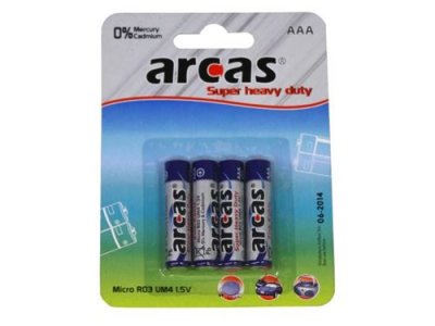 ARCAS Pack de 4 piles  R03 Micro AAA