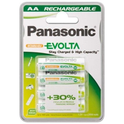 PANASONIC Pack de 4 piles rechargeables  Evolta AA LR6 