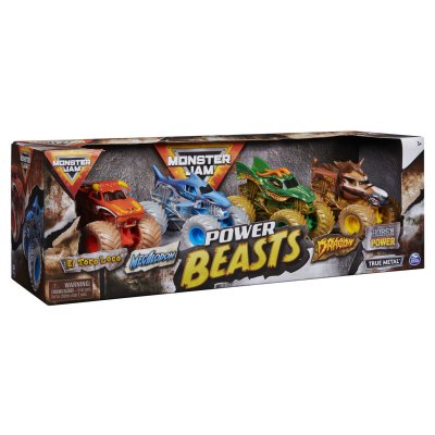 MONSTER JAM Pack de 4 voitures en miniature  1:64 