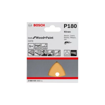 BOSCH Pack de 5 disques abrasifs 93 mm, 180