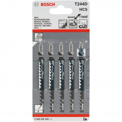 BOSCH Pack de 5 lames de scie sauteuse bois T244D -  - 2608630058