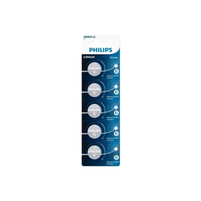 PHILIPS Pack de 5 piles  CR2025 3V Argent