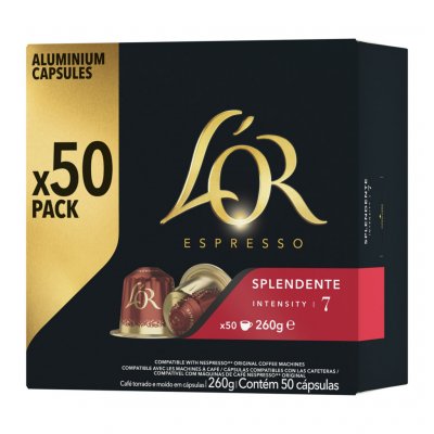 L OR Pack de 50 Capsules caf&eacute; L'Or Espresso Splendente 260 g