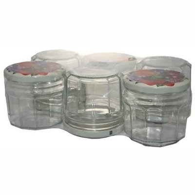 BOUCHONNERIE JOCONDI Pack De 6 Confituriers Avec Couvercle D&eacute;coratif 340mll