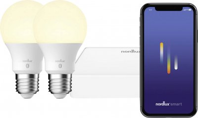 NORDLUX Pack De D&eacute;marrage 2x Ampoules Connect&eacute;es A60 E27 + Pont De Connexion