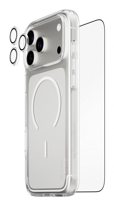 PANZERGLASS Pack de Protection 3-en-1 pour iPhone 17 Pro Max Mod&egrave;le Flagship Transparent