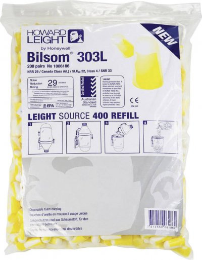 HOWARD LEIGHT Pack de rechange de bouchons doreille 33 dB Bilsom 303L 200 paires