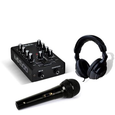 IBIZA SOUND Pack Dj Sono Table de mixage MIX500 + Casque audio + Micro Noir