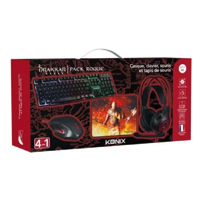 KONIX Pack Drakkar 4 en 1 ROGUE  / Clavier + Casque + Tapis de Souris + Souris