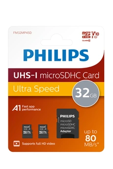 PHILIPS Pack Duo Carte Micro SDHC 32GB Class 10 UHS-I U1 inclus Adapter