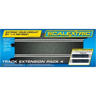 SCALEXTRIC Pack extension de circuit voiture : 4 rails droits standards 350 mm 
