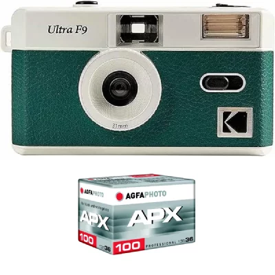 KODAK Pack F9 Vert - Appareil Photo Argentique 35mm + Pellicule APX 100 (36 poses)