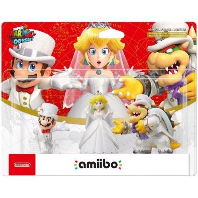 NINTENDO SW Pack Figurine Amiibo Bowser + Mario + Peach Tenue de Mariage