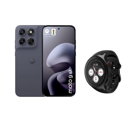 MOTOROLA Pack G67 4/256 Go Gris artic seal + Watch Noir