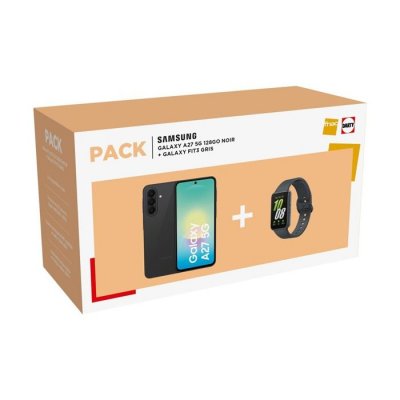 SAMSUNG Pack Galaxy A27 6,7"" 5G Double nano SIM 128 Go Noir + Bracelet connect&eacute; FIT3 Gris