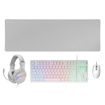 MARS GAMING Pack gamer 4en1 (claviersouriscasquetapis) mcp-rgb3 (blanc) MCPRGB3WFR