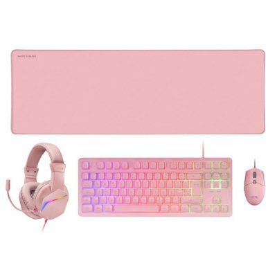 MARS GAMING Pack gamer 4en1 (claviersouriscasquetapis) mcp-rgb3 (rose) MCPRGB3PFR