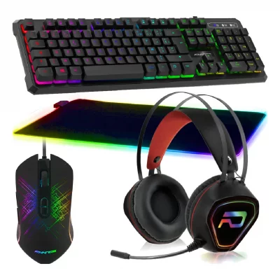 ADVANCE Pack Gamer Clavier Souris Tapis XXL Casque RGB GTA 230 PS4, PS5, XB1 X et S, PC