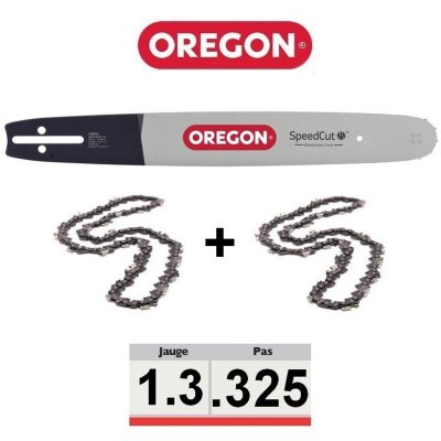 OREGON Pack guide + 2 chaines tron&ccedil;onneuse  325 050 TXLBK095 38cm