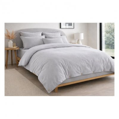 DOUCEUR D INTERIEUR Pack Housse de couette chaude en flanelle 260x240 cm + drap housse 160x200 Candice Gris CDAFFAIRES
