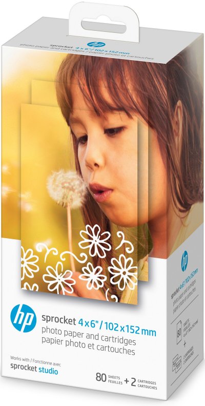 HP Pack  Sprocket Studio 2 cartouches + 80 feuilles