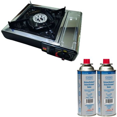 INCASA PACK  R&eacute;chaud &agrave; gaz + CADAC 2 Cartouches de gaz 220G - Camping-car