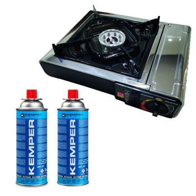 GENERIQUE PACK INCASA R&eacute;chaud &agrave; Gaz Portable + 2X KEMPER Cartouche de Gaz
