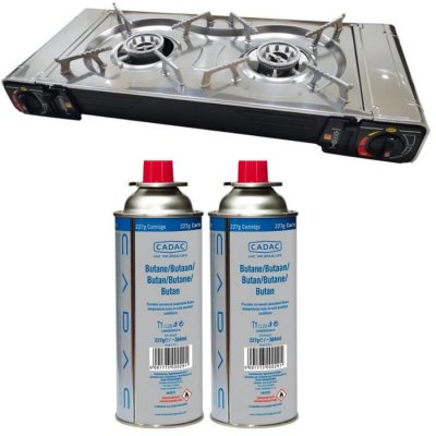 INCASA PACK  R&eacute;chaud &agrave; gaz portable + CADAC 2 Cartouches de gaz