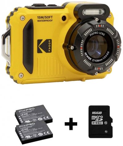KODAK Pack  PixPro WPZ2 - 2 Batteries + Carte SD Jaune