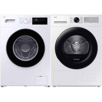 SAMSUNG Pack Lave-linge hublot 8kg 1400 tr/min + S&egrave;che-linge Pompe &agrave; Chaleur 8kg