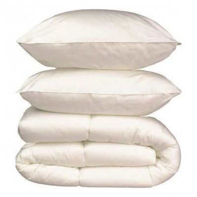 GENERIQUE Pack linge de lit Microfibre - 1 Couette 240x260 cm + 2 Oreillers 60x60 cm blanc