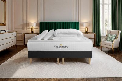 ROYAL PALACE BEDDING Pack matelas LANCASTER 200x200 + double sommiers  100x200 + Couette + 2 oreillers