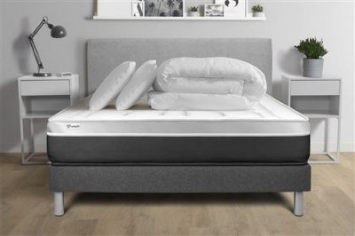 VITALIT Pack matelas m&eacute;moire de forme + sommier 160x200 cm + couette + 2 oreillers  - VITAL SOFT