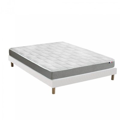 GENERIQUE Pack matelas ressorts 7 zones sommier couette oreillers 140x190