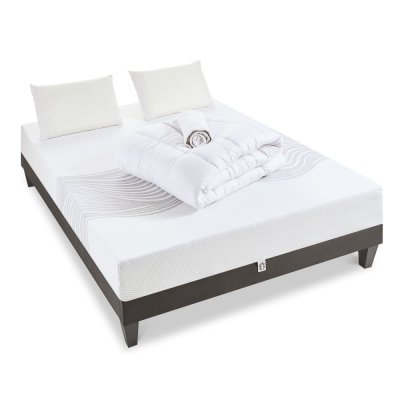 OLYMPE LITERIE Pack Matelas + Sommier + Accessoires 90x190 cm