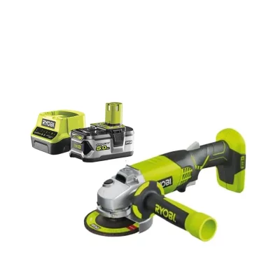 RYOBI Pack Meuleuse d'angle 18 V OnePlus R18AG-0 - 1 batterie 5.0Ah - 1 chargeur rapide 2.0Ah RC18120-150