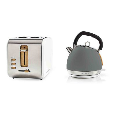 Pack NEDIS Bouilloire &Eacute;lectrique 18L + Grille-pain 2 Fentes Larges 900W