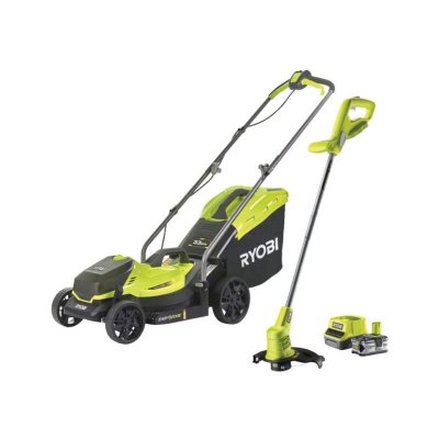 RYOBI Pack ONE+ tondeuse + coupe-bordures 18V sans fil RLM1833BLT1825M