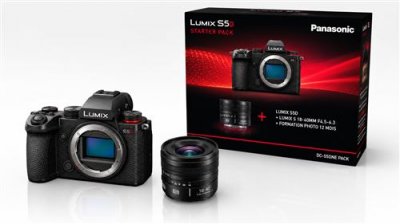 PANASONIC Pack  Lumix S5D Noir + Objectif 18-40 mm F4.5-6.3 Noir + Formation Photo 12 mois