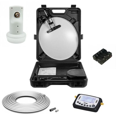 MEGASAT Pack parabole acier 40cm + lnb single + c&acirc;ble coaxial 10m + pointeur kitcc2