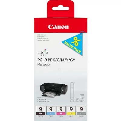 CANON Pack PGI-9 noir, cyan, magenta, jaune, gris