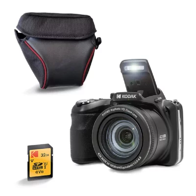 KODAK Pack Photo Bridge AZ425 Noir : Zoom Optique 42x + Housse + Carte SD 32Go