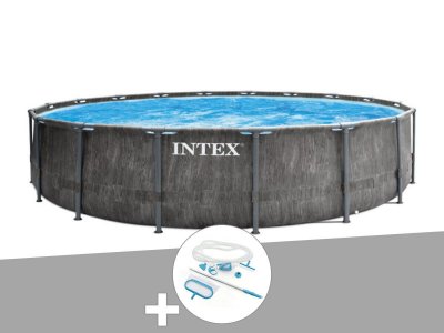 INTEX Pack piscine tubulaire Baltik ronde 5,49 x 1,22 m + Kit d'entretien