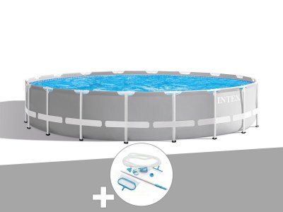 INTEX Pack piscine tubulaire Prism Frame ronde 5,49 x 1,22 m + Kit d'entretien