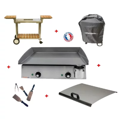 PLANCHAELEC Pack plancha &eacute;lectrique  LUX 600 INOX - CHARIOT ELYSEE 600 