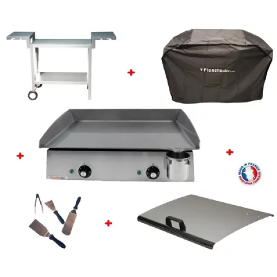 PLANCHAELEC Pack plancha &eacute;lectrique  LUX 600 INOX - CHARIOT ODEON 600 