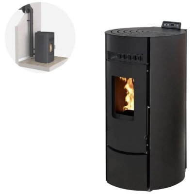 INTERSTOVES Pack Po&ecirc;le &agrave; granules LEANDRO 9 Etanche + Kit Conduit Ventou